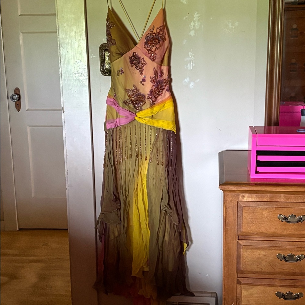 Tiffany Designs Multicolor Embellished Dress